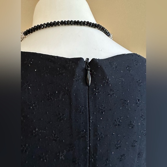 Tessuto Black Maxi Cap Sheer Sleeves Dress Slit 18 inc On Side Sz 6 Zip … - Picture 5 of 13